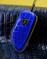 Bespoke Key Fob Cover in Electric Blue Crocodile