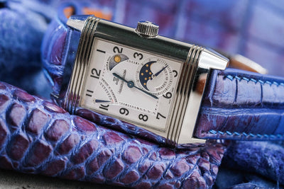 Bespoke Watch Strap in Electric Blue Himalayan Crocodile