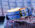 Bespoke Watch Strap in Electric Blue Himalayan Crocodile