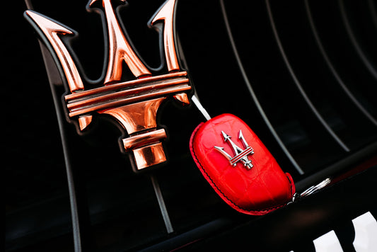 Bespoke Key Fob Cover in Ferrari Red Crocodile
