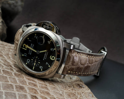 Bespoke Watch Strap in Grey Himalayan Crocodile