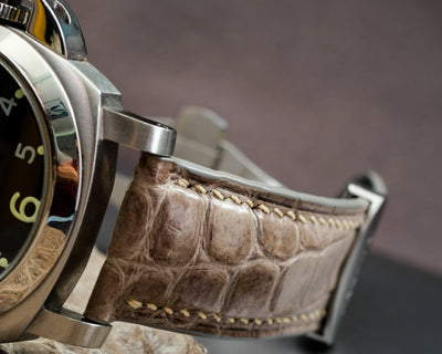 Bespoke Watch Strap in Grey Himalayan Crocodile