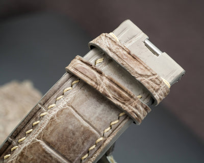 Bespoke Watch Strap in Grey Himalayan Crocodile