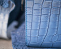 Bespoke Zipper Wallet in Baby Blue Himalayan Crocodile