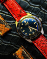 Bespoke Watch Straps in Ferrari Red & Chestnut Brown Python