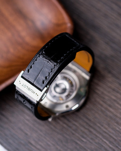 Bespoke Watch Strap in Jet Black Crocodile