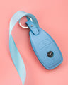 Bespoke Key Fob Cover in Baby Blue Nappa