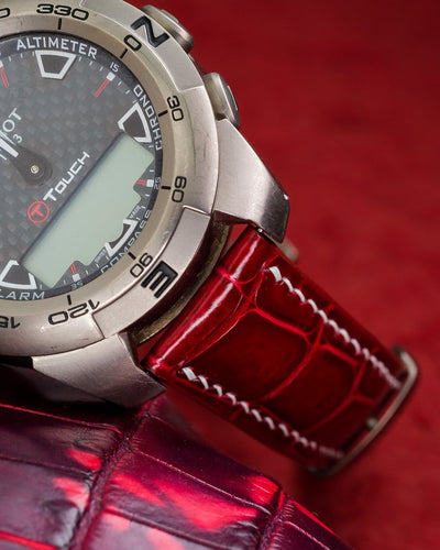 Bespoke Watch Strap in Blood Red Crocodile