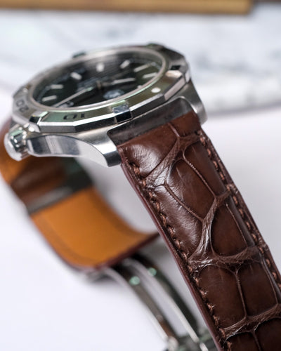 Bespoke Watch Strap in Chocolate Brown Crocodile