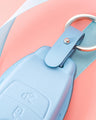 Bespoke Key Fob Cover in Baby Blue Nappa