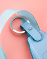 Bespoke Key Fob Cover in Baby Blue Nappa