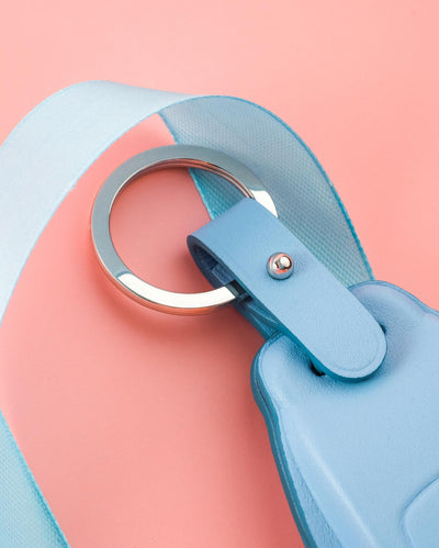 Bespoke Key Fob Cover in Baby Blue Nappa