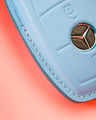 Bespoke Key Fob Cover in Baby Blue Nappa