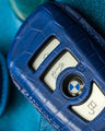 Bespoke Key Fob Covers in Blue Crocodile & Nappa