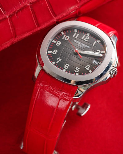 Bespoke Watch Strap in Ferrari Red Crocodile