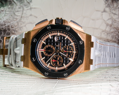 Bespoke Watch Strap in White Crocodile