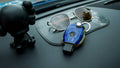 Bespoke Key Fob Cover in Electric Blue Crocodile