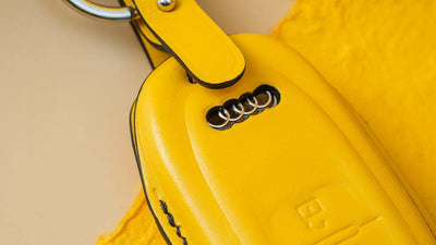 Bespoke Key Fob Cover in Yellow Nappa