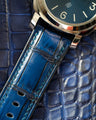 Bespoke Watch Strap in 2 Tone Blue Crocodile