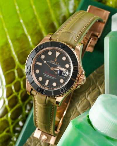 Bespoke Watch Strap in Pear Green Alligator