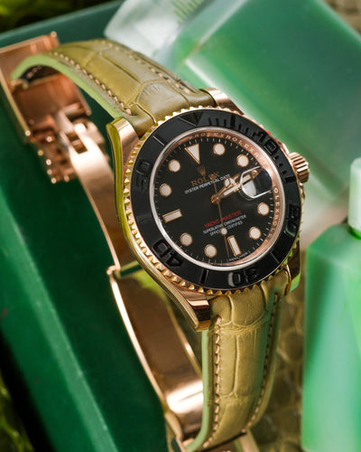 Bespoke Watch Strap in Pear Green Alligator