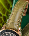 Bespoke Watch Strap in Pear Green Alligator
