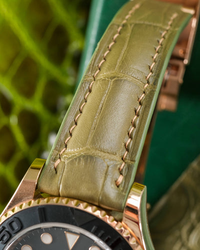 Bespoke Watch Strap in Pear Green Alligator