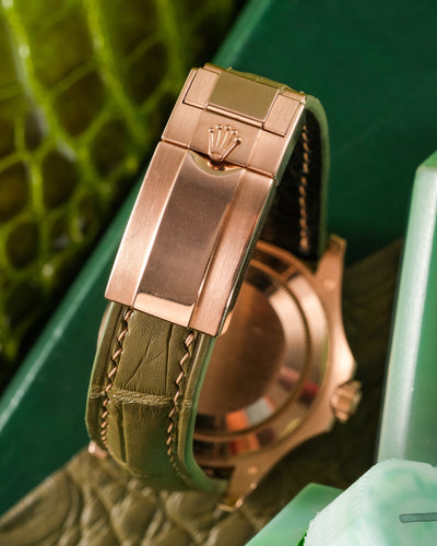 Bespoke Watch Strap in Pear Green Alligator
