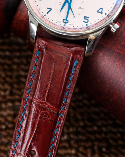 Bespoke Watch Strap in Reddish Brown Crocodile