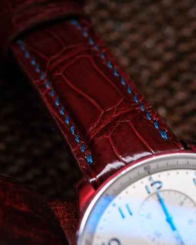 Bespoke Watch Strap in Reddish Brown Crocodile