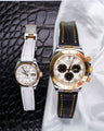 Bespoke Watch Straps in White & Black Crocodile