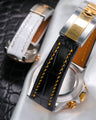 Bespoke Watch Straps in White & Black Crocodile