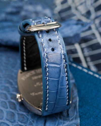Bespoke Watch Strap in Baby Blue Himalayan Crocodile
