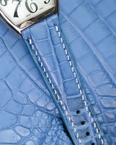Bespoke Watch Strap in Baby Blue Himalayan Crocodile