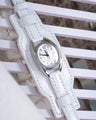 Bespoke Bund Strap in White Crocodile