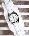 Bespoke Bund Strap in White Crocodile