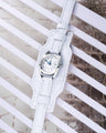 Bespoke Bund Strap in White Crocodile