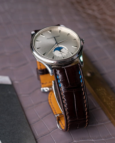 Bespoke Watch Strap In Chocolate Brown Crocodile