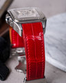 Bespoke Watch Strap in Ferrari Red Crocodile