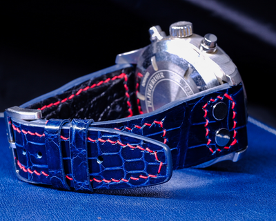 Bespoke Watch Strap in Electric Blue Crocodile