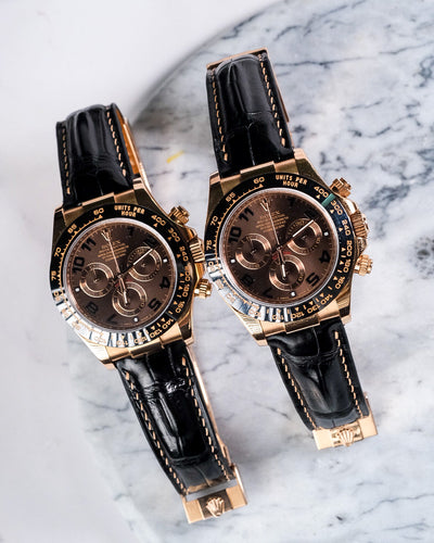 Bespoke Watch Straps in Black Crocodile