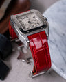 Bespoke Watch Strap in Ferrari Red Crocodile