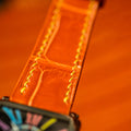 Bespoke Watch Strap in Orange Crocodile