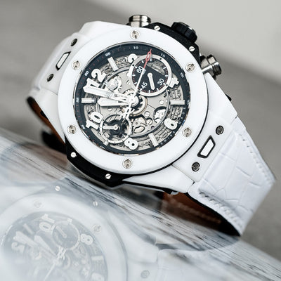 Bespoke Watch Strap in White Crocodile