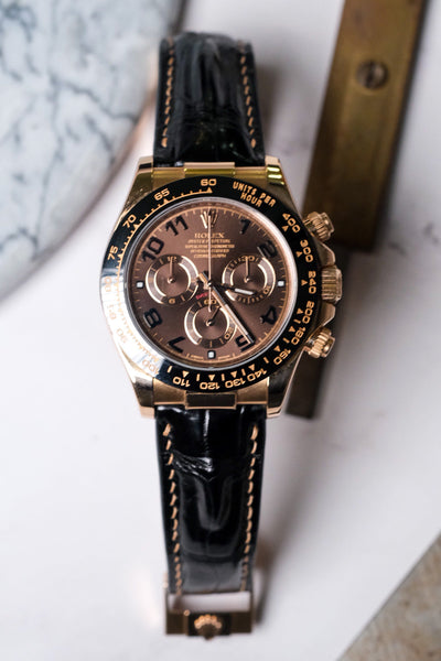 Bespoke Watch Strap in Black Crocodile