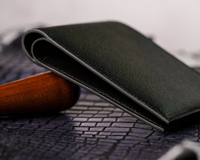 Bespoke Bifold Wallet in Black Chevre