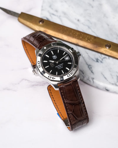 Bespoke Watch Strap in Chocolate Brown Crocodile