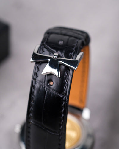 Bespoke Watch Strap In Black Crocodile