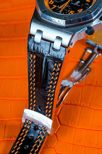 Bespoke Watch Strap in Jet Black Crocodile