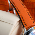 Bespoke Watch Strap in Orange Chevre